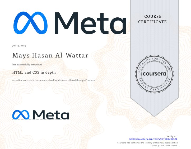 certificates 3 HTML and CSS in depth